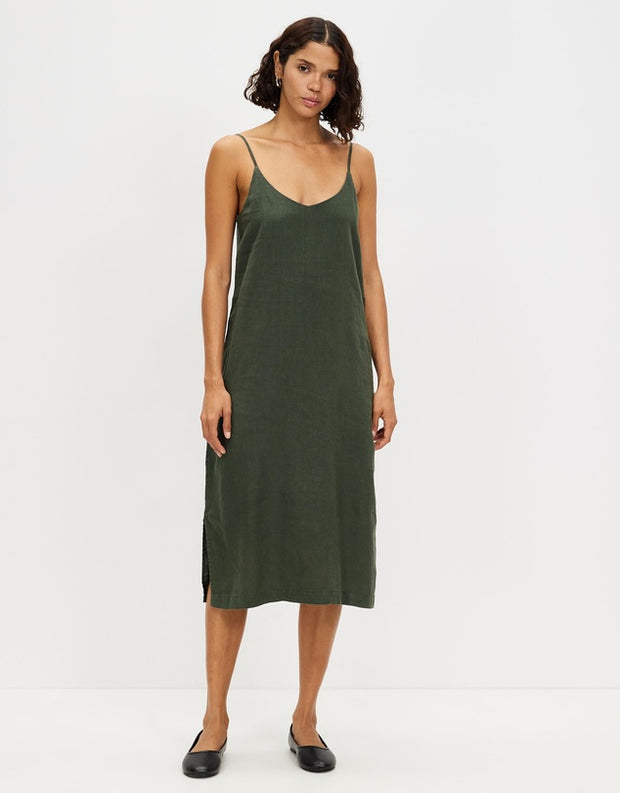 Linen Slip Dress - Forest - Lulu & Daw - Assembly Label - 100% Linen, new arrivals, new arrvials - Lulu & Daw - Australian Fashion Boutique