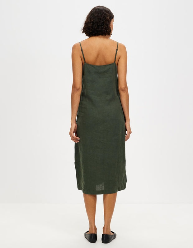 Linen Slip Dress - Forest - Lulu & Daw - Assembly Label - 100% Linen, new arrivals, new arrvials - Lulu & Daw - Australian Fashion Boutique