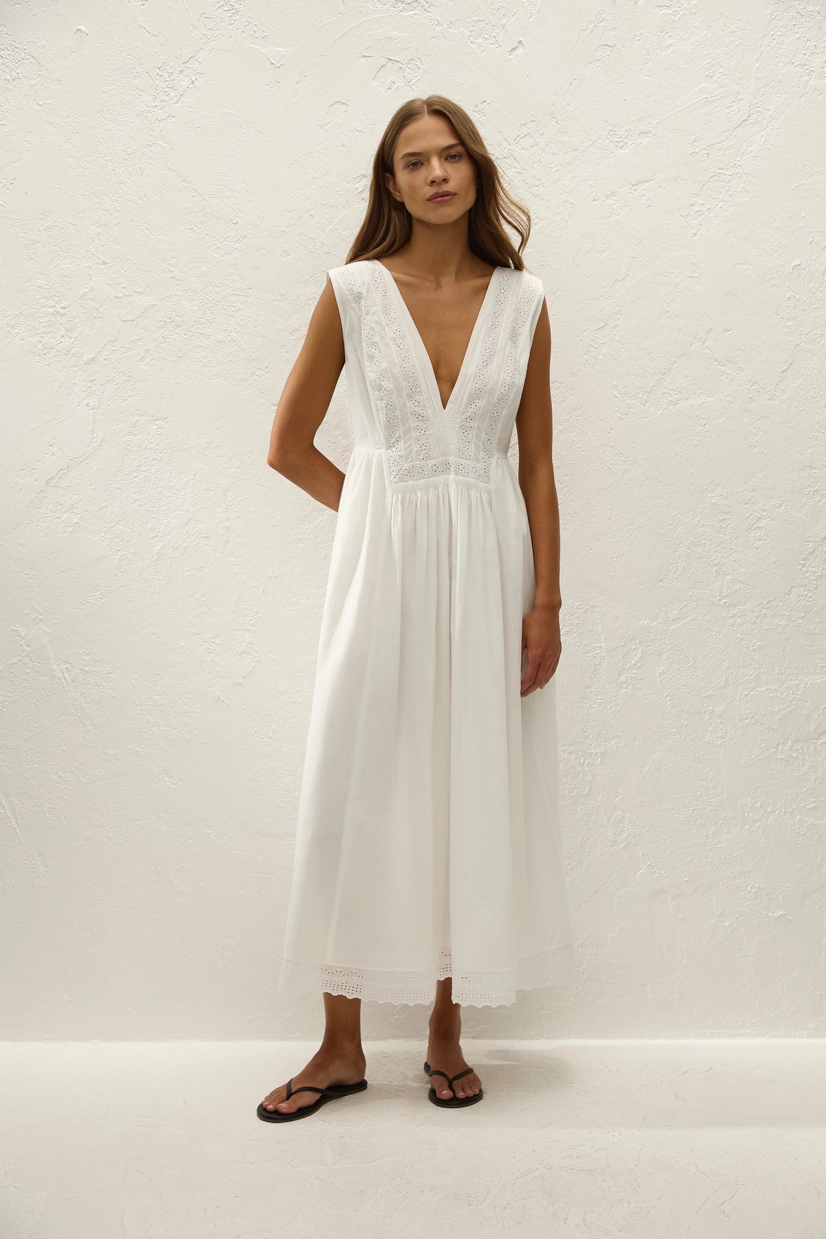 Faithfull The Brand Dalila Midi Dress - Antique White