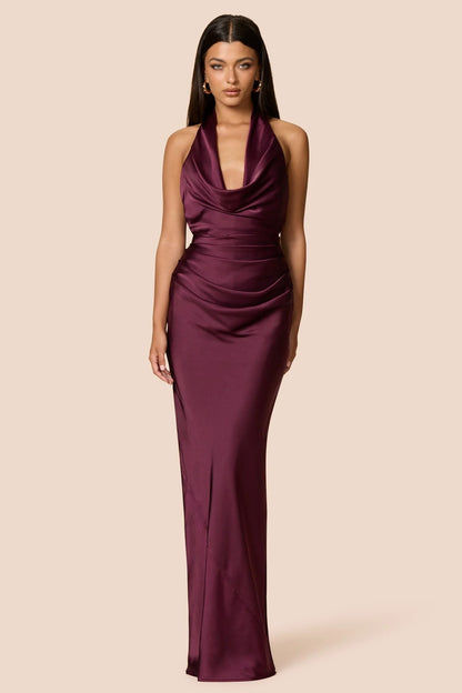 Nookie Penelope Drape Gown - Mulberry