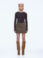 Ena Pelly Stella Denim Mini Skirt - Mushroom
