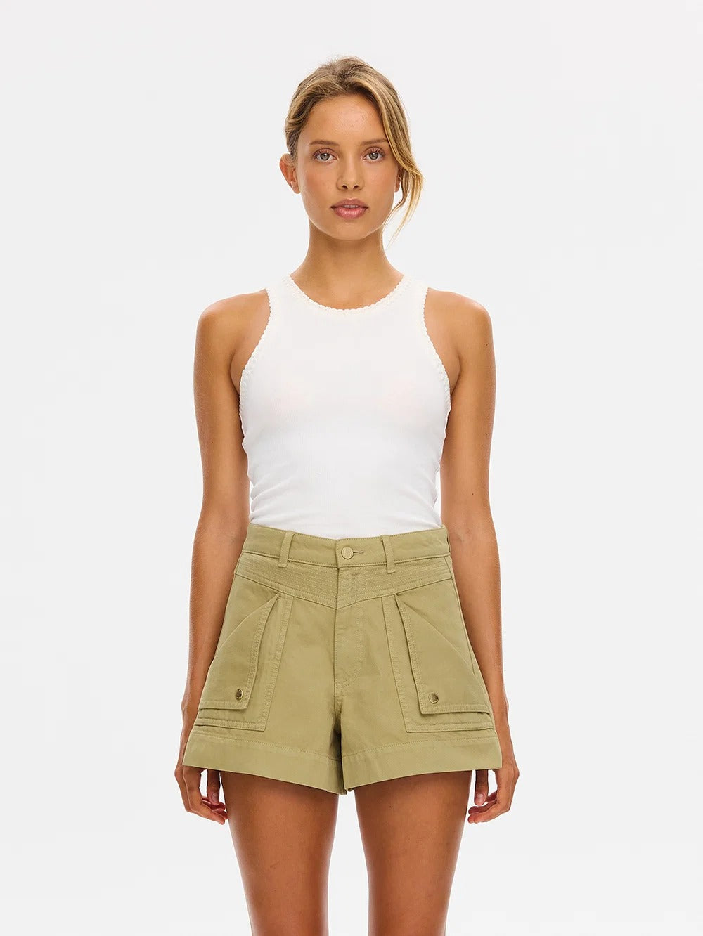 Kivari Celene Denim Short - Olive