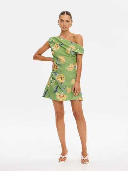 Kivari Eve Off The Shoulder Dress -Green