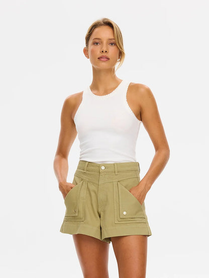 Kivari Celene Denim Short - Olive