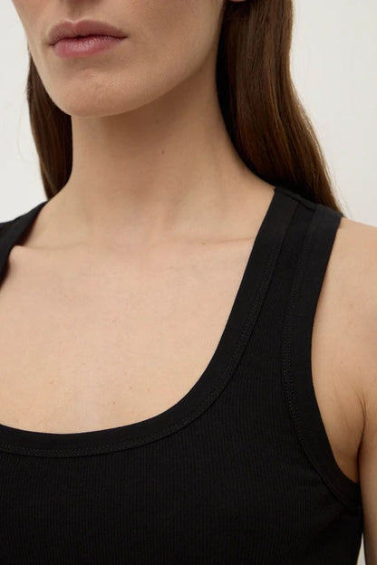 Assembly Label Robyn Scoop Neck Rib Tank - Black