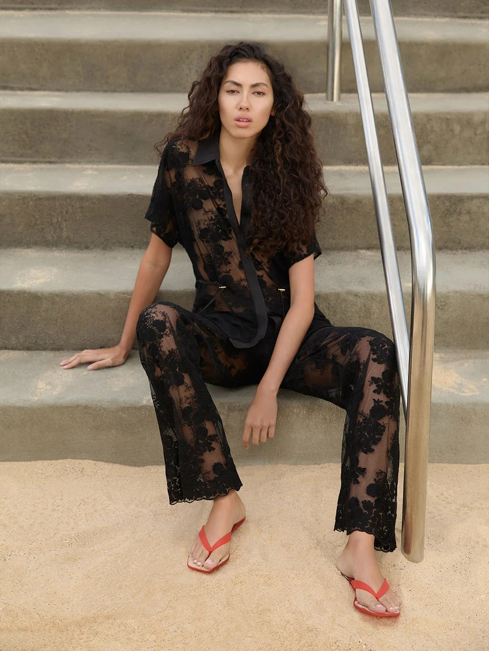 Kivari Jaxon Lace Shirt - Black