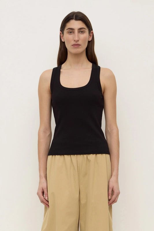 Assembly Label Robyn Scoop Neck Rib Tank - Black