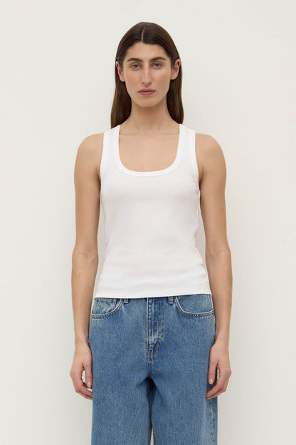 Assembly Label Robyn Scoop Neck Rib Tank - White