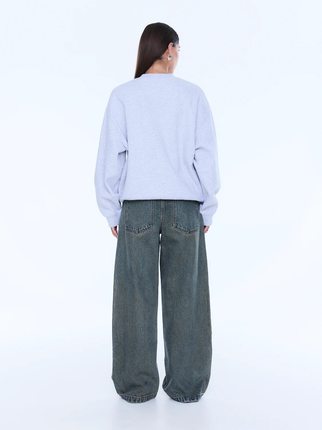Ena Pelly Mila Oversized Sweater - Mid Grey Marble
