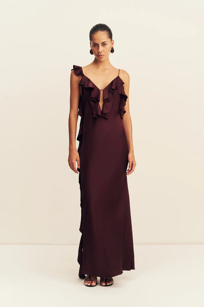 Agnes Ruffle Slip Maxi Dress