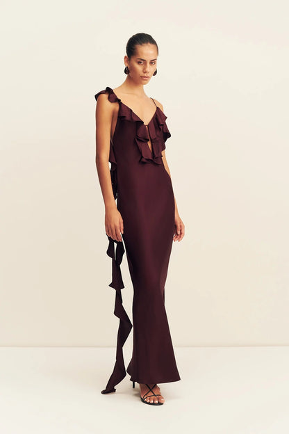 Agnes Ruffle Slip Maxi Dress
