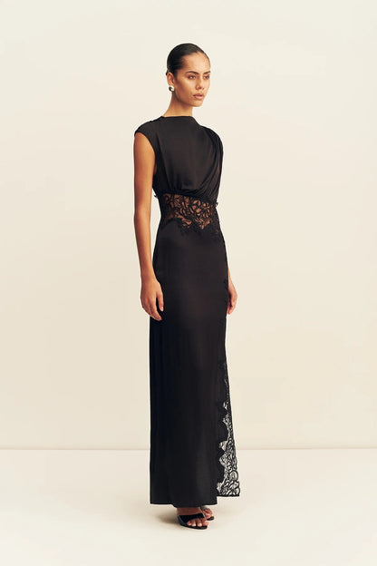 Eniko Lace Gathered Maxi Dress