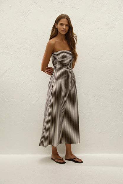 Faithfull The Label Casimoro Midi Dress - Rita Stripe Port