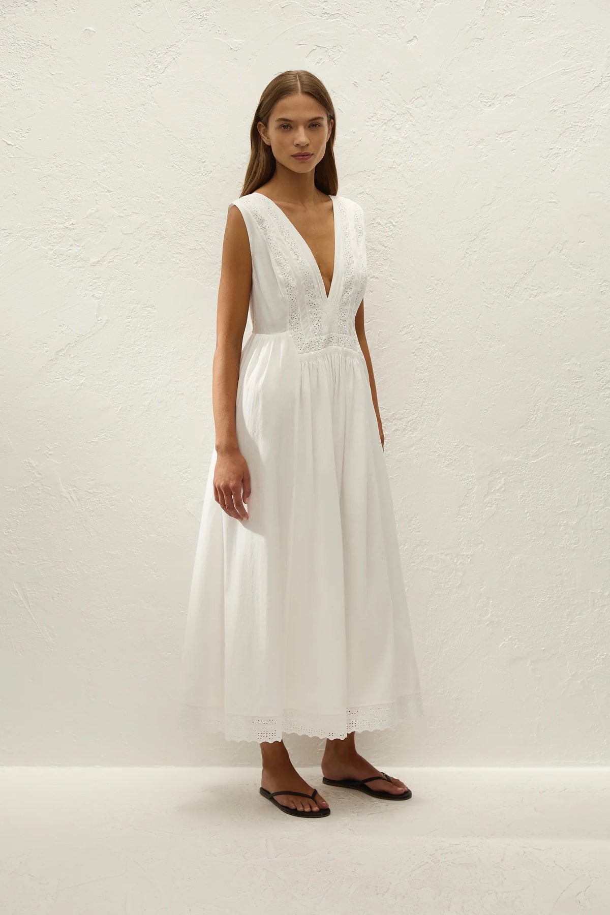 Faithfull The Brand Dalila Midi Dress - Antique White