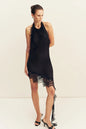 Shona Joy Eniko Lace Open Back Mini Dress - Black