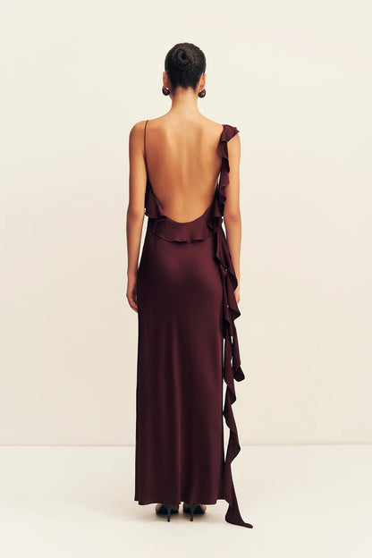 Agnes Ruffle Slip Maxi Dress