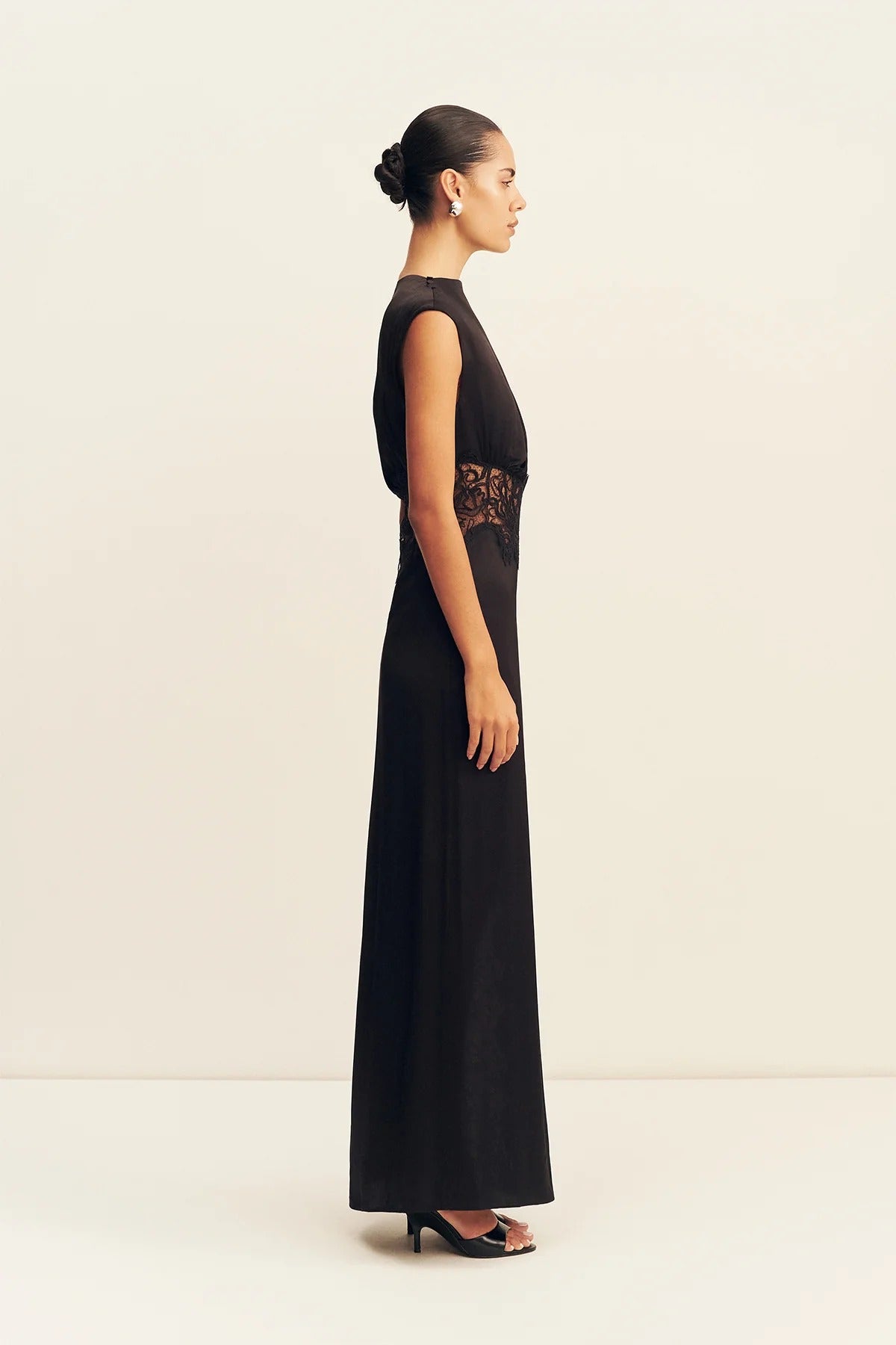 Eniko Lace Gathered Maxi Dress