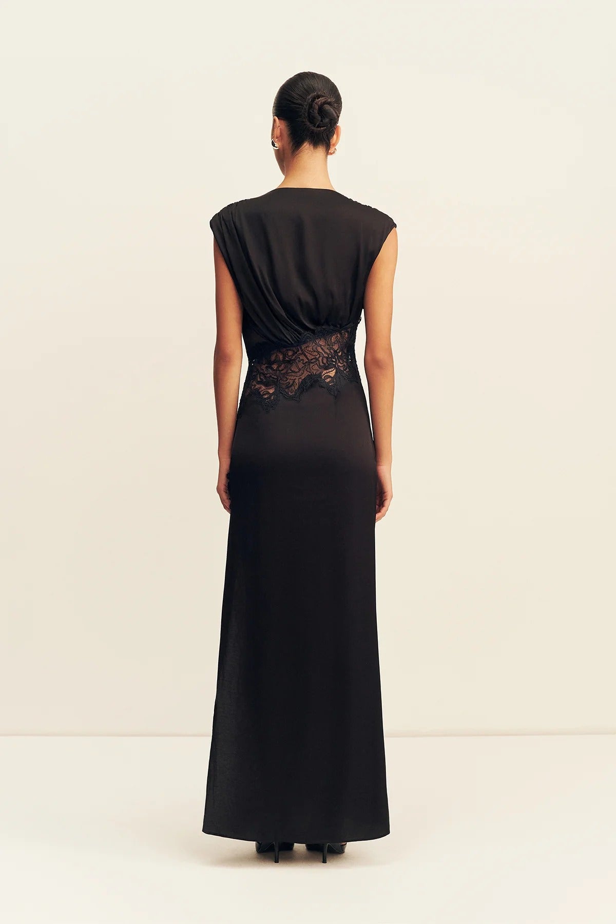Eniko Lace Gathered Maxi Dress