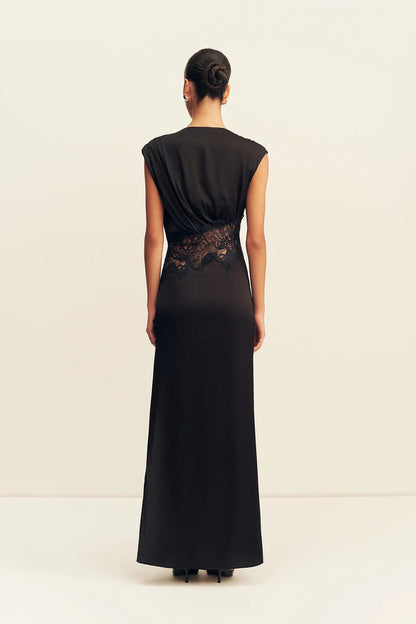 Eniko Lace Gathered Maxi Dress