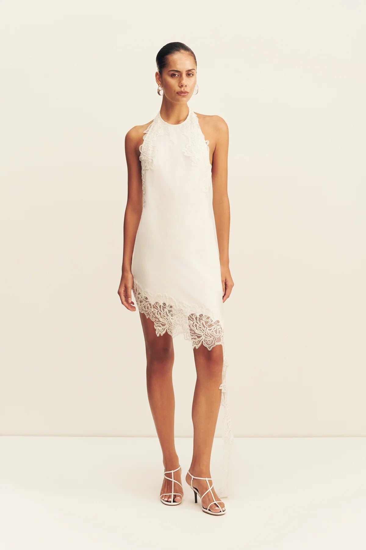 Shona Joy - Eniko Lace Open Back Mini Dress - Ivory