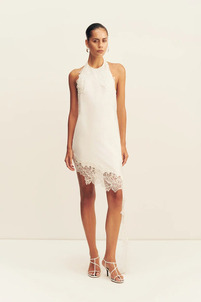 Shona Joy - Eniko Lace Open Back Mini Dress - Ivory