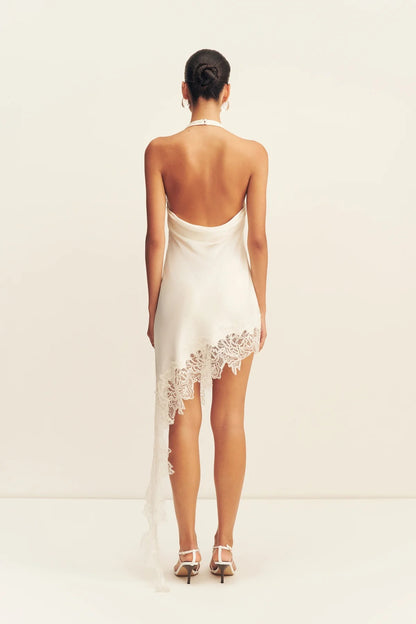 Shona Joy - Eniko Lace Open Back Mini Dress - Ivory