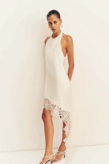 Shona Joy - Eniko Lace Open Back Mini Dress - Ivory