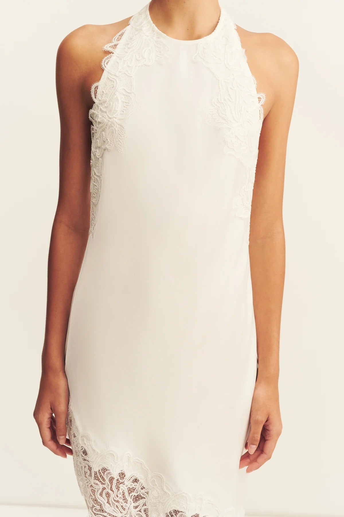 Shona Joy - Eniko Lace Open Back Mini Dress - Ivory
