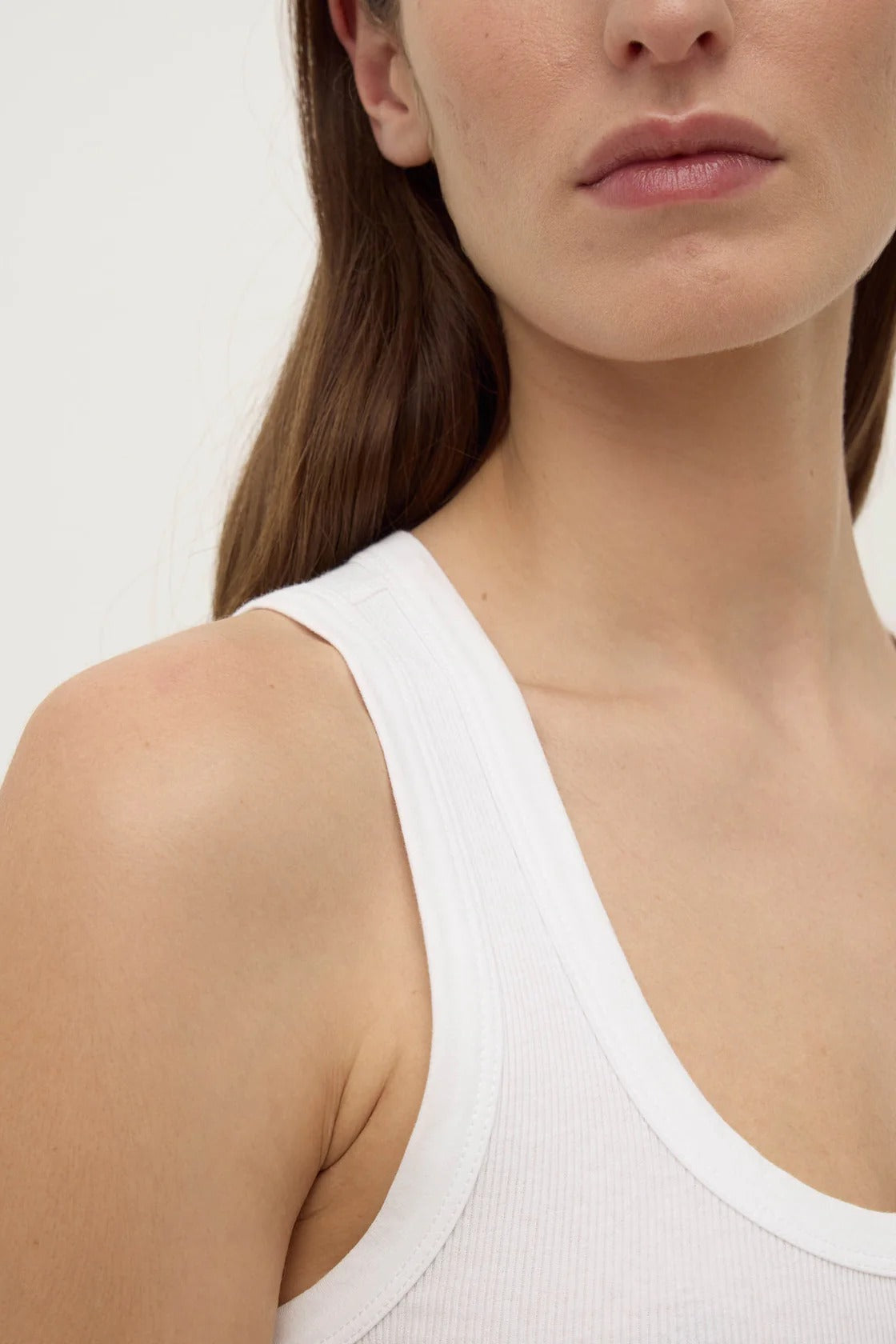 Assembly Label Robyn Scoop Neck Rib Tank - White