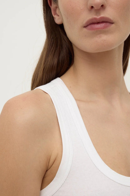 Assembly Label Robyn Scoop Neck Rib Tank - White