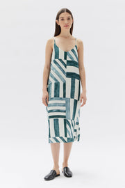 Linen Slip Dress - Lagoon Tile Print - Lulu & Daw - Assembly Label - new arrivals - Lulu & Daw - Australian Fashion Boutique
