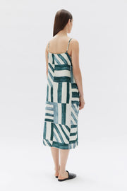 Linen Slip Dress - Lagoon Tile Print - Lulu & Daw - Assembly Label -  - Lulu & Daw - Australian Fashion Boutique