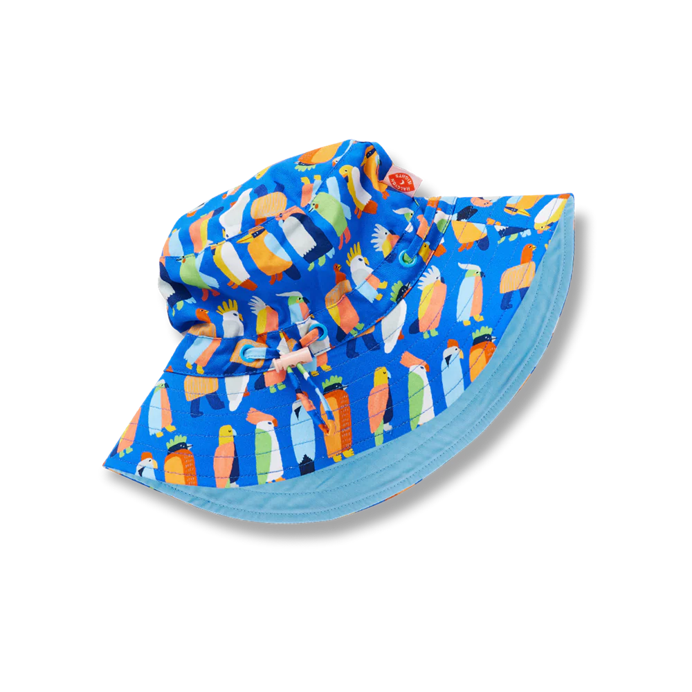 Flamin' Galahs Kids Sun Hat - Blue