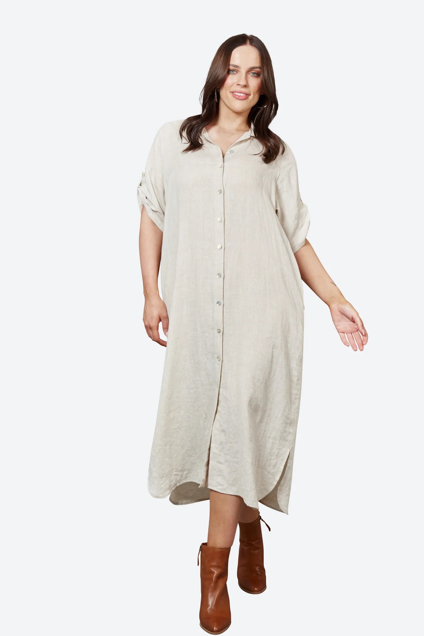 Studio Shirt Dress - Lulu & Daw - Eb & Ive - dress, linen - Lulu & Daw - Australian Fashion Boutique