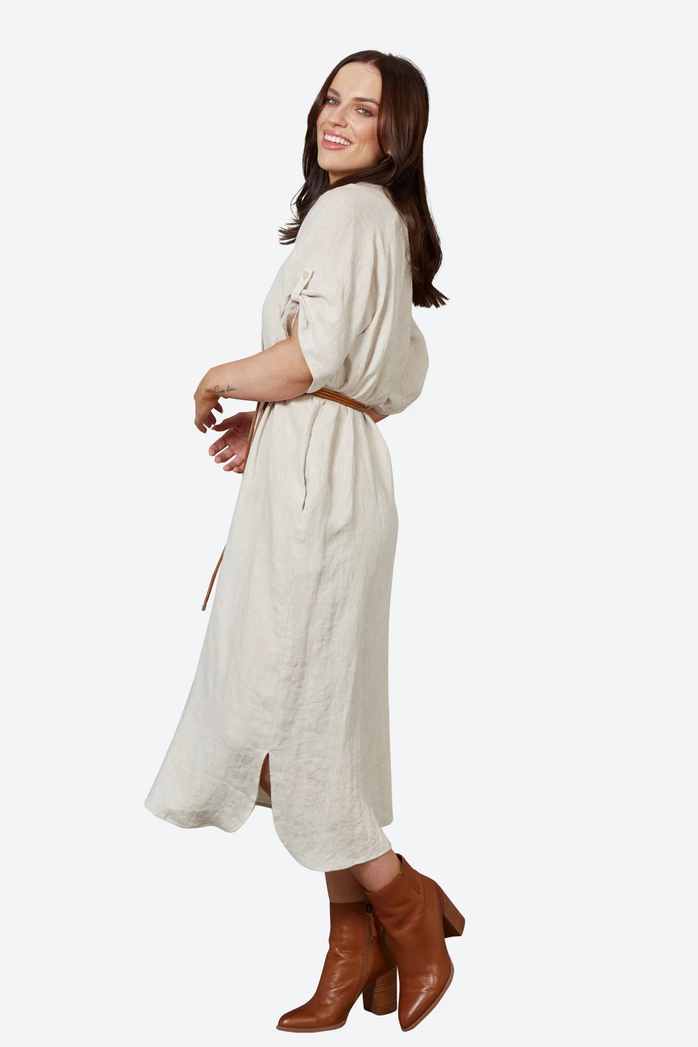 Studio Shirt Dress - Lulu & Daw - Eb & Ive - dress, linen - Lulu & Daw - Australian Fashion Boutique