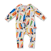 Flamin' Galahs Long Sleeve Romper - Lulu & Daw - Halcyon Nights - childrenswear, halcyon nights, new arrvials - Lulu & Daw - Australian Fashion Boutique