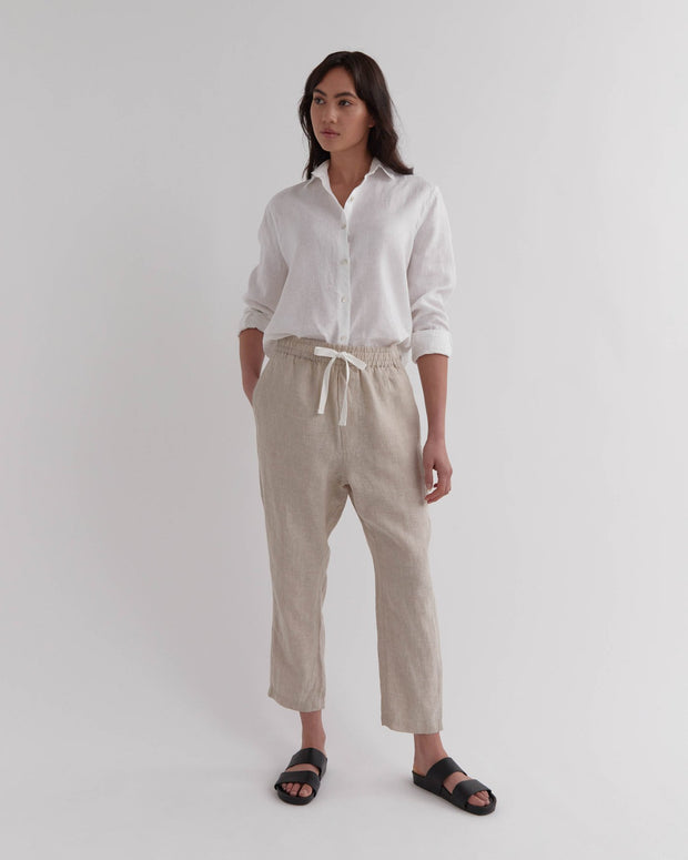Anya Linen Pants Oat - Lulu & Daw - Assembly Label - 100% Linen, assembly label, pants - Lulu & Daw - Australian Fashion Boutique