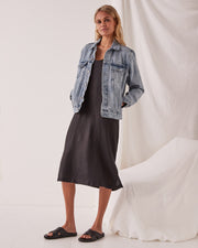 Linen Slip Dress Black - Lulu & Daw - Assembly Label - assembly label, dress - Lulu & Daw - Australian Fashion Boutique