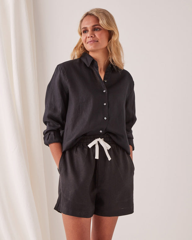 Ease Linen Short Black - Lulu & Daw - Assembly Label - assembly label - Lulu & Daw - Australian Fashion Boutique