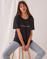 Logo Cotton Crew Tee Black - Lulu & Daw -  - assembly label, basics, top, tops, under100 - Lulu & Daw - Australian Fashion Boutique