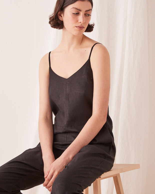Linen Slip Jumpsuit Black - Lulu & Daw - Assembly Label - assembly label, jumpsuit - Lulu & Daw - Australian Fashion Boutique