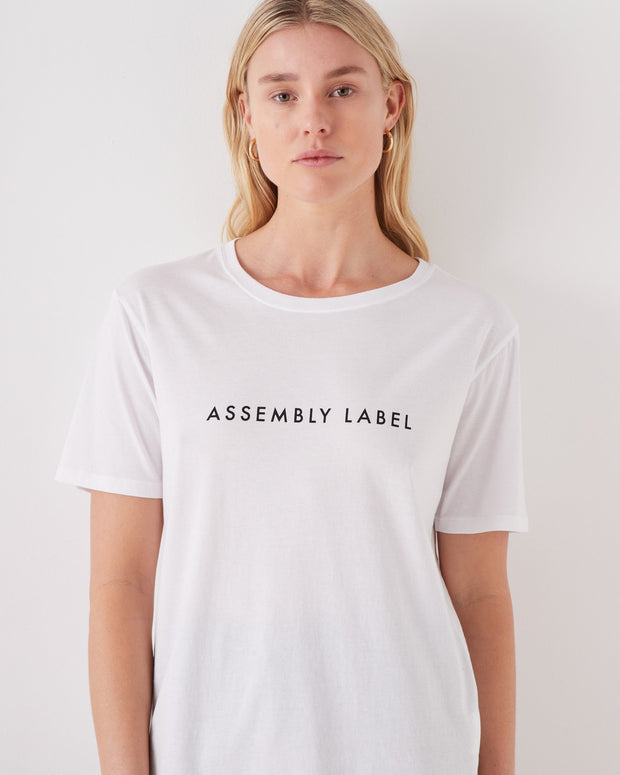 Everyday Organic Logo Tee - White/Black - Lulu & Daw -  - assembly label, basics, top, tops, under100 - Lulu & Daw - Australian Fashion Boutique