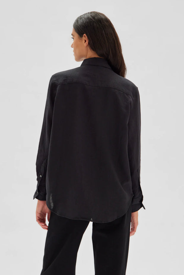 Xander long Sleeve  Linen Shirt- Black - Lulu & Daw -  - assembly label, new arrivals - Lulu & Daw - Australian Fashion Boutique