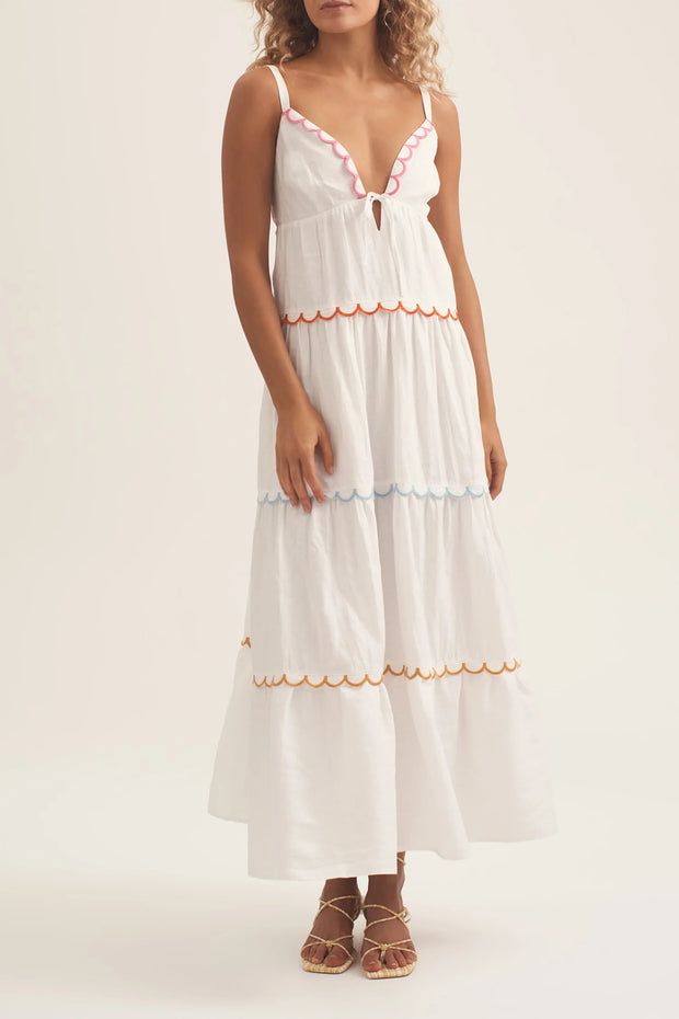 Adelle Dress - Rainbow Scallop - Lulu & Daw - Ownley - dress, Sale - Lulu & Daw - Australian Fashion Boutique