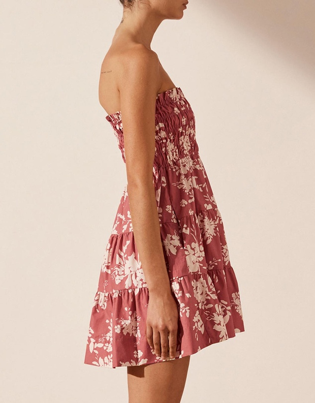 Cali Shirred Strapless Mini Dress - Lulu & Daw - Shona Joy -  - Lulu & Daw - Australian Fashion Boutique