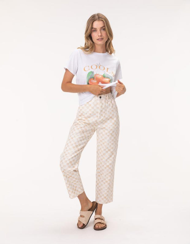 California Pant Sand Checker - Lulu & Daw -  - pants - Lulu & Daw - Australian Fashion Boutique