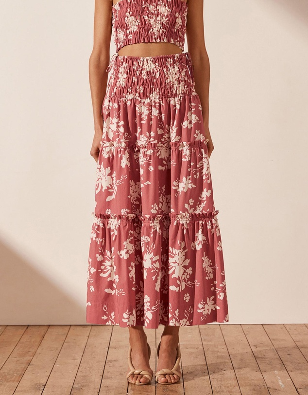 Cali Shirred Tiered Midi Skirt - Lulu & Daw - Shona Joy -  - Lulu & Daw - Australian Fashion Boutique