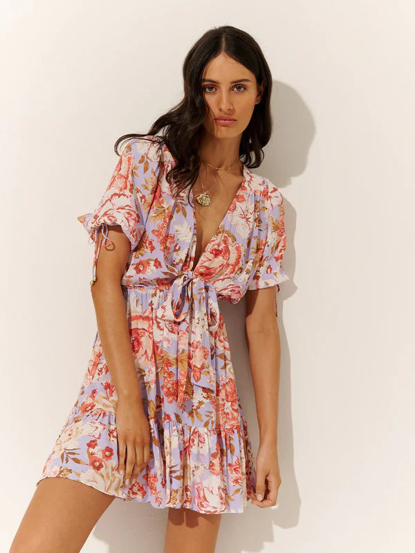 Daniella Tie Front Mini Dress - Lulu & Daw - Kivari -  - Lulu & Daw - Australian Fashion Boutique