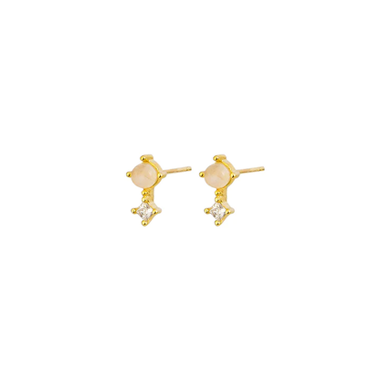 Rita Studs - Gold Rose Quartz - Lulu & Daw - Jolie & Deen -  - Lulu & Daw - Australian Fashion Boutique