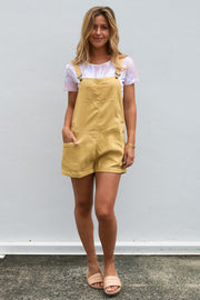 Linen Overalls Honey - Lulu & Daw - Dreamers & Drifters - 100% Linen - Lulu & Daw - Australian Fashion Boutique